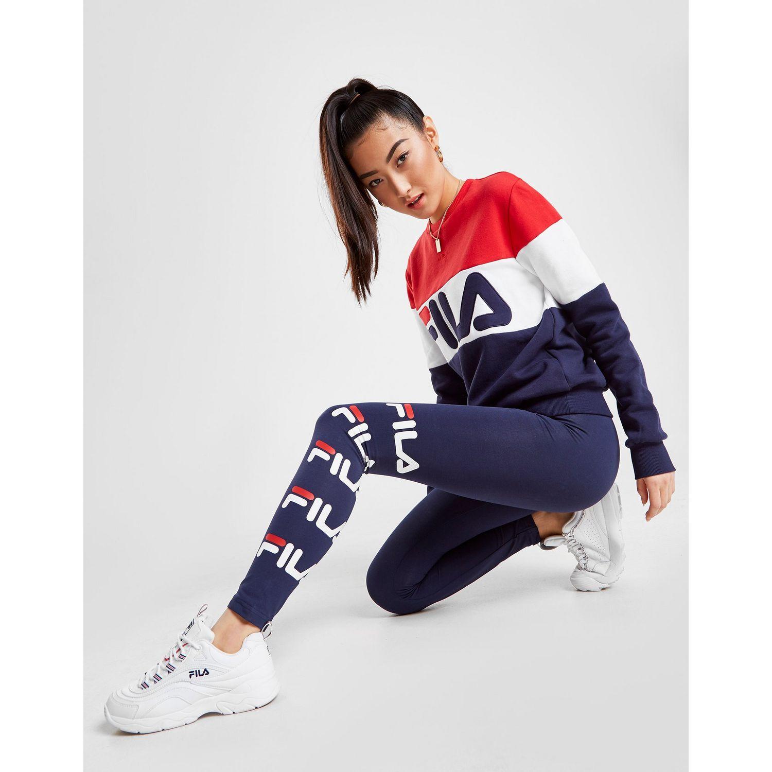 fila panel logo crew sweatshirt