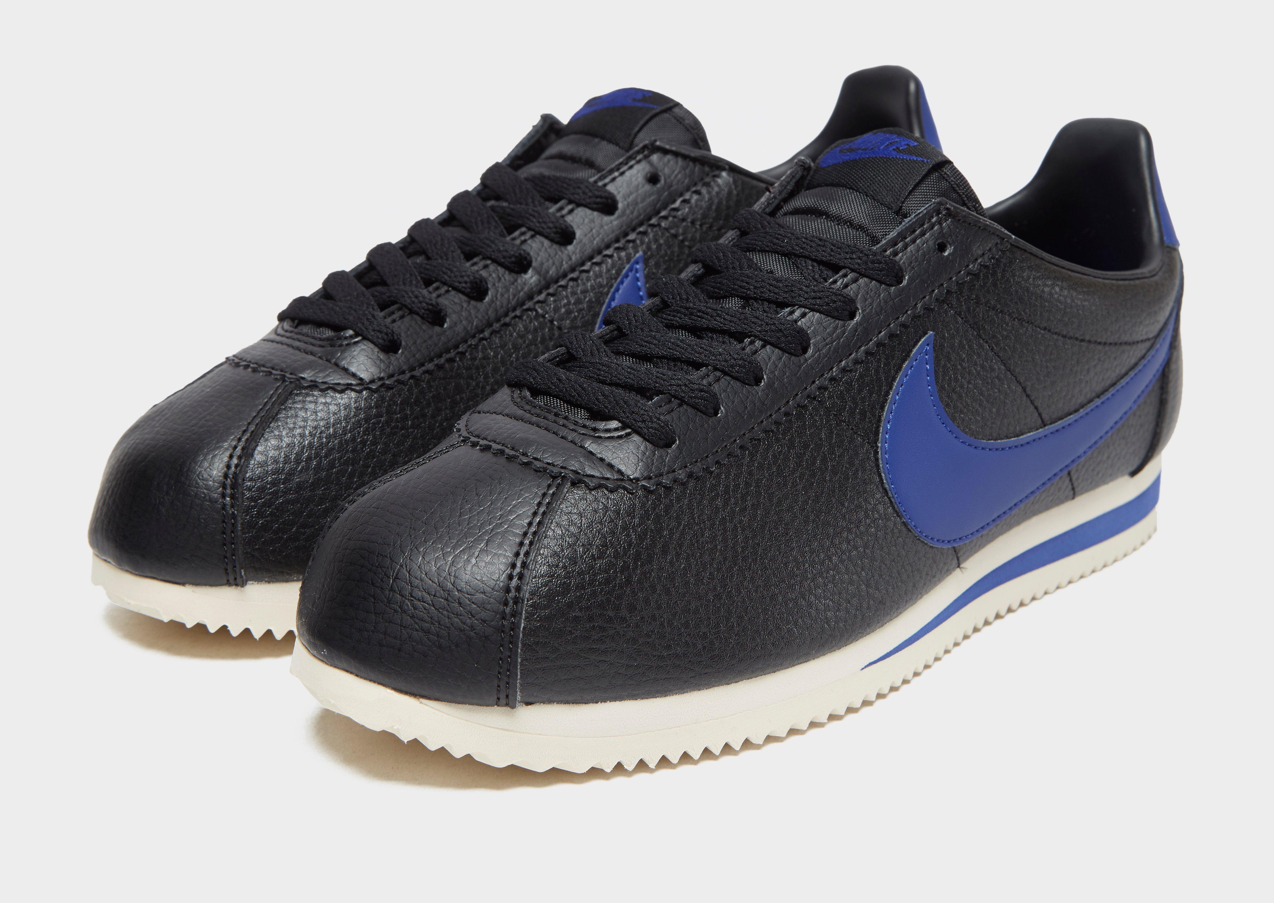 Nike Cortez Se Leather in Black/Blue 
