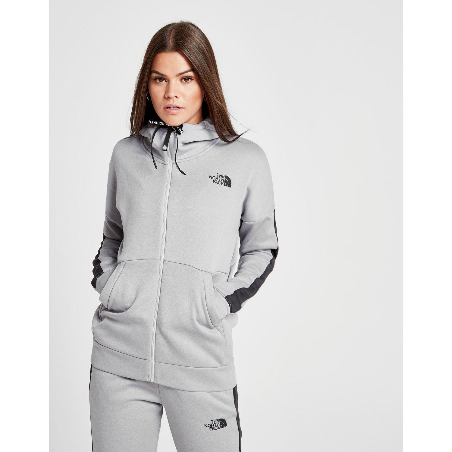 womens north face hoodie grey