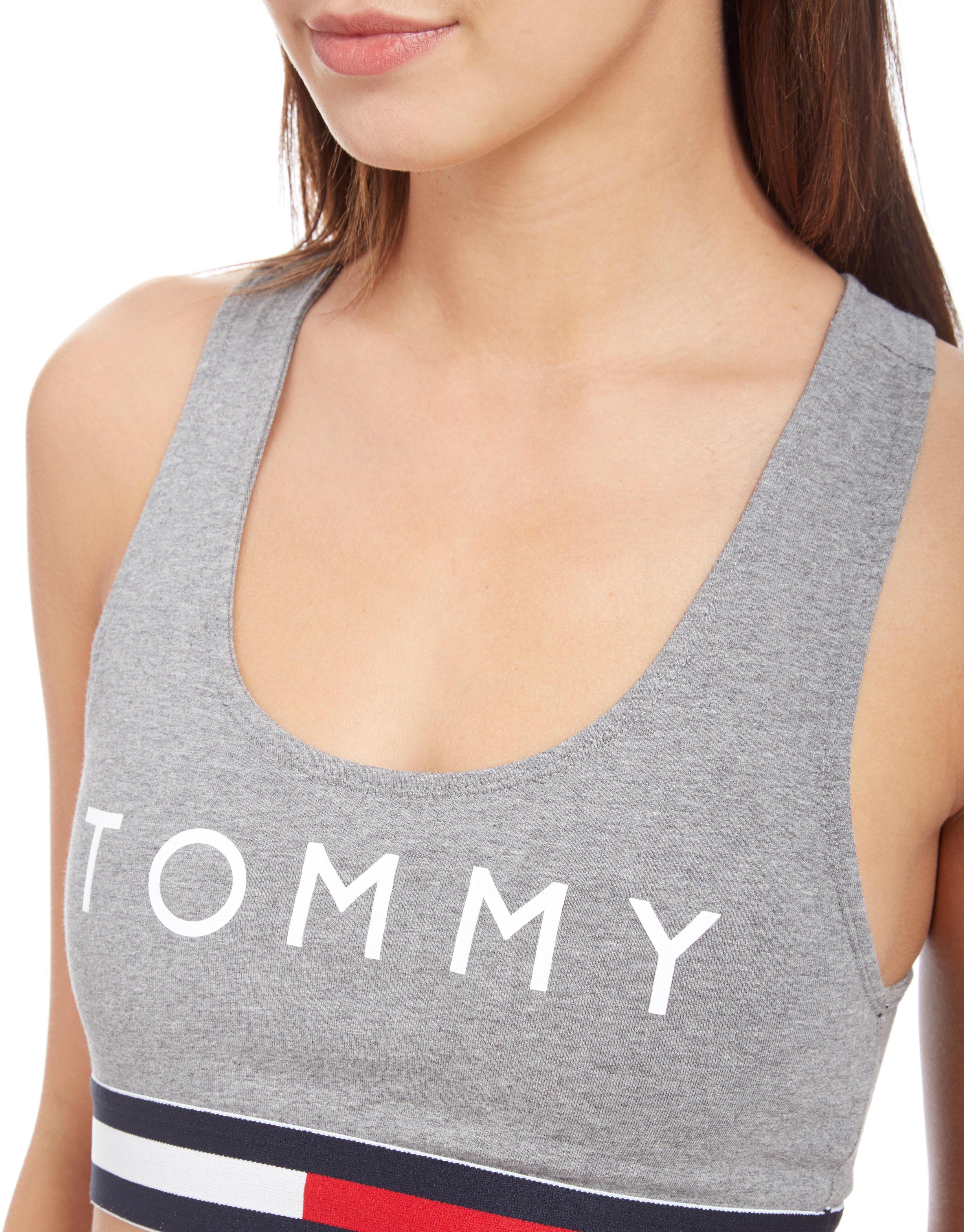 Lyst Tommy Hilfiger Tape Bra in Gray
