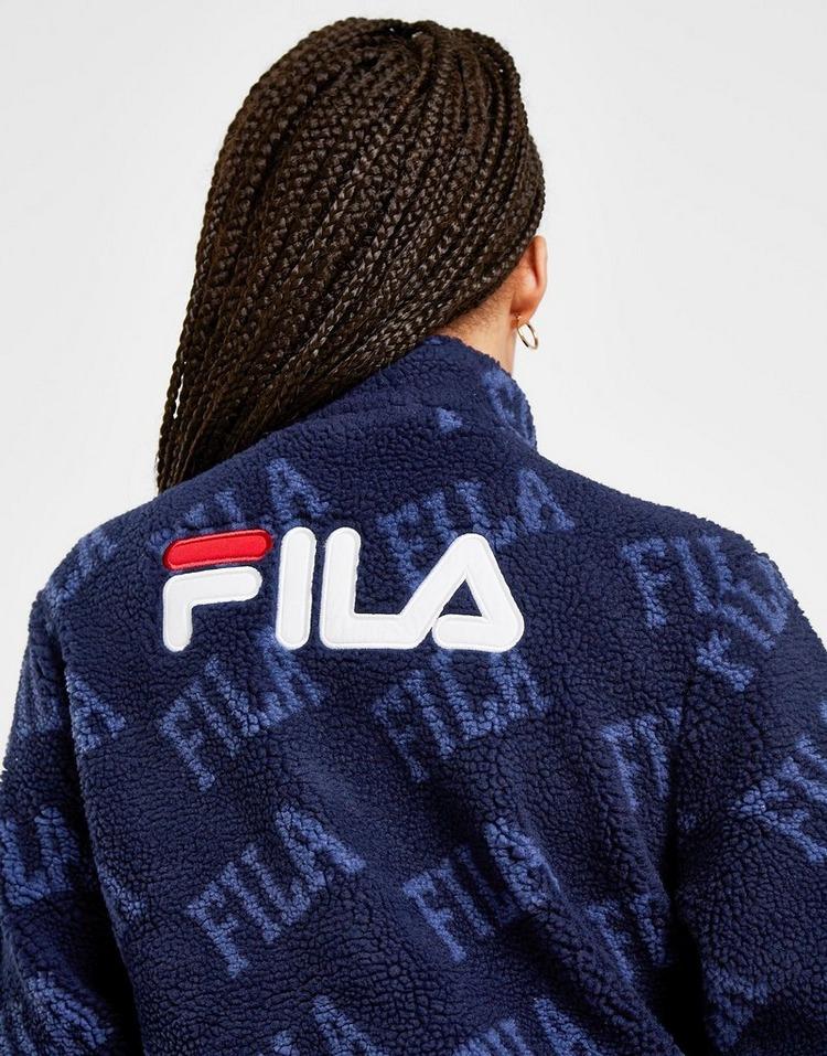 Fila Synthetic All Over Print 1/4 Zip Sherpa Sweatshirt in Navy/White  (Blue) - Lyst