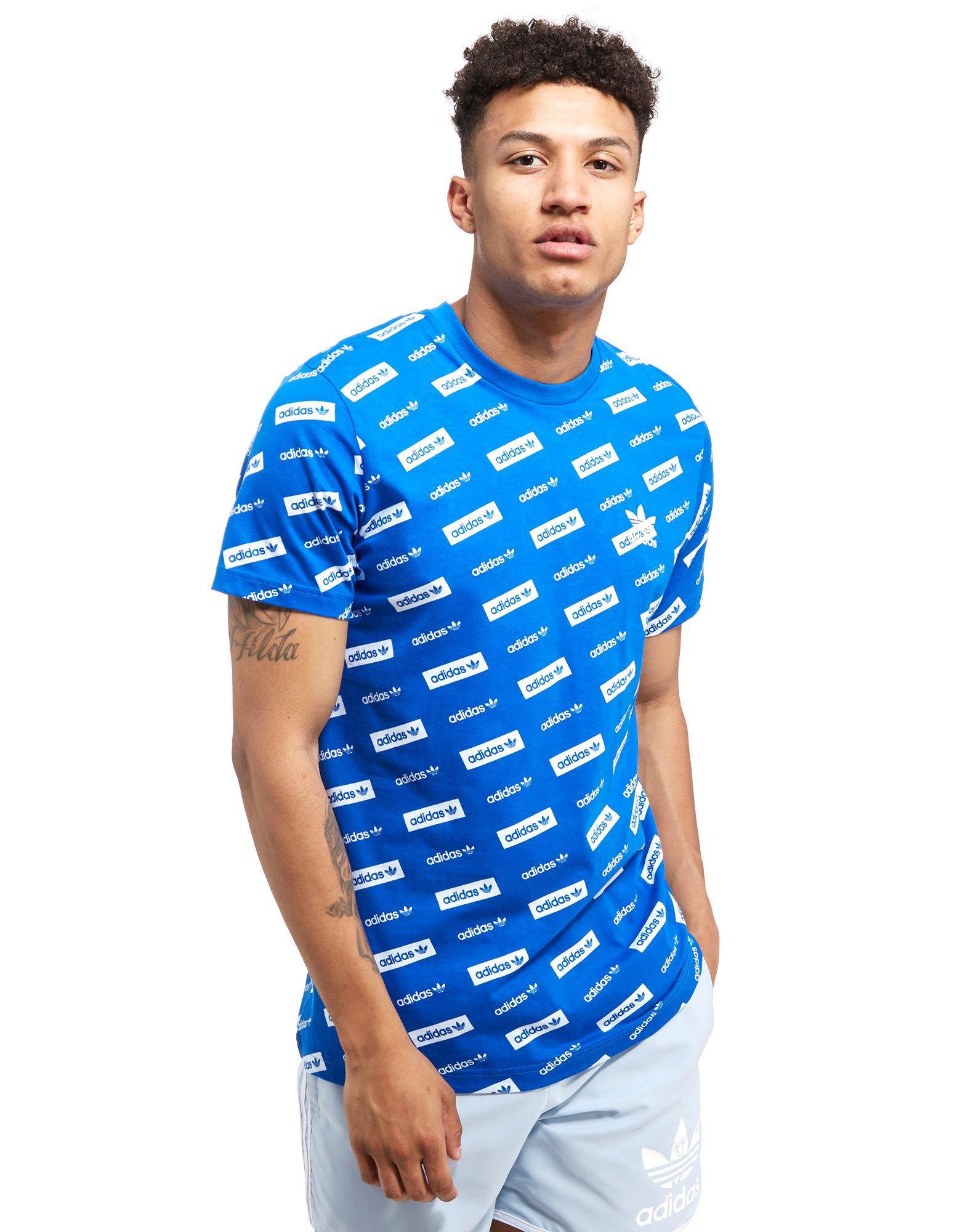blue and white adidas shirt