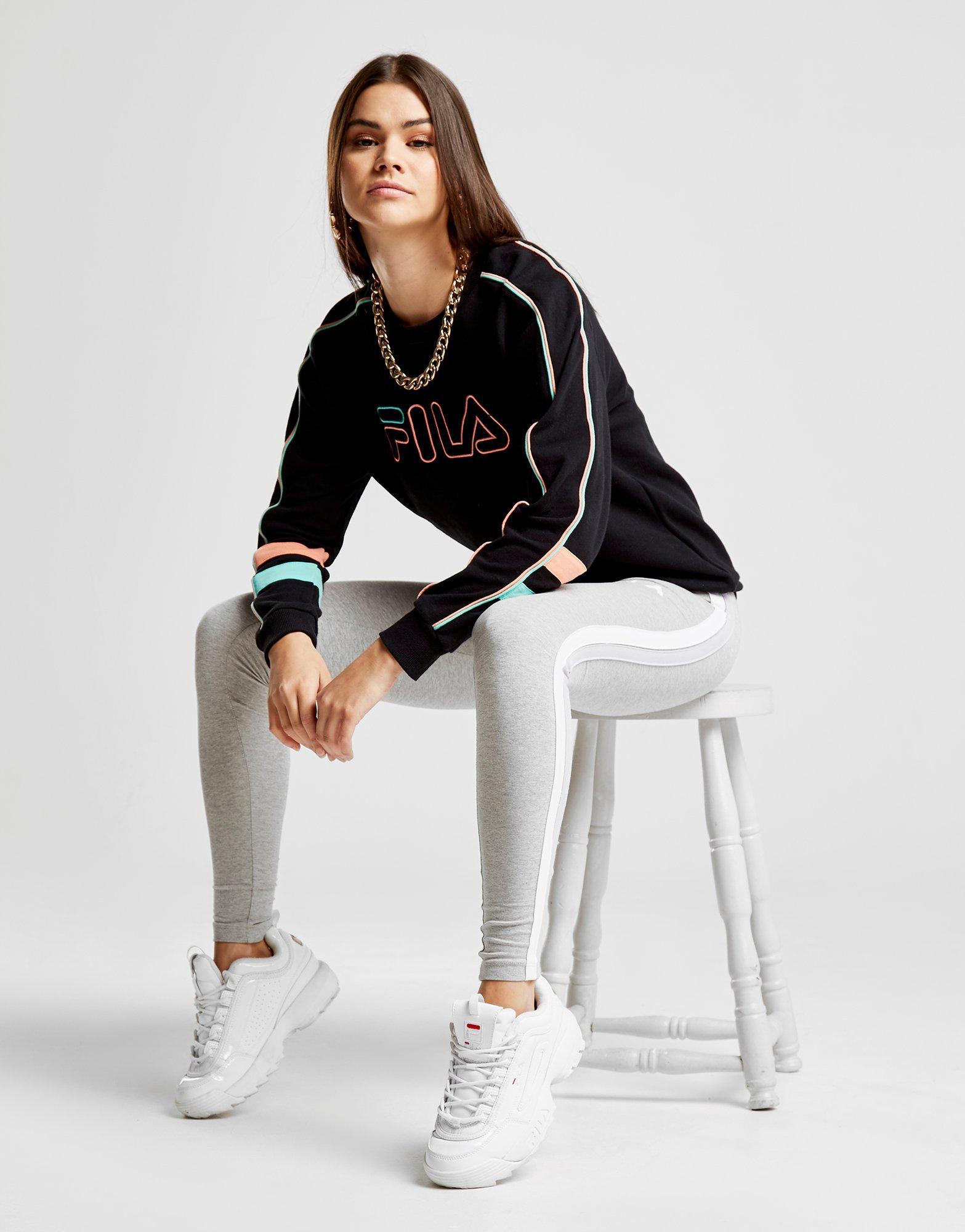 fila stripe crew sweatshirt