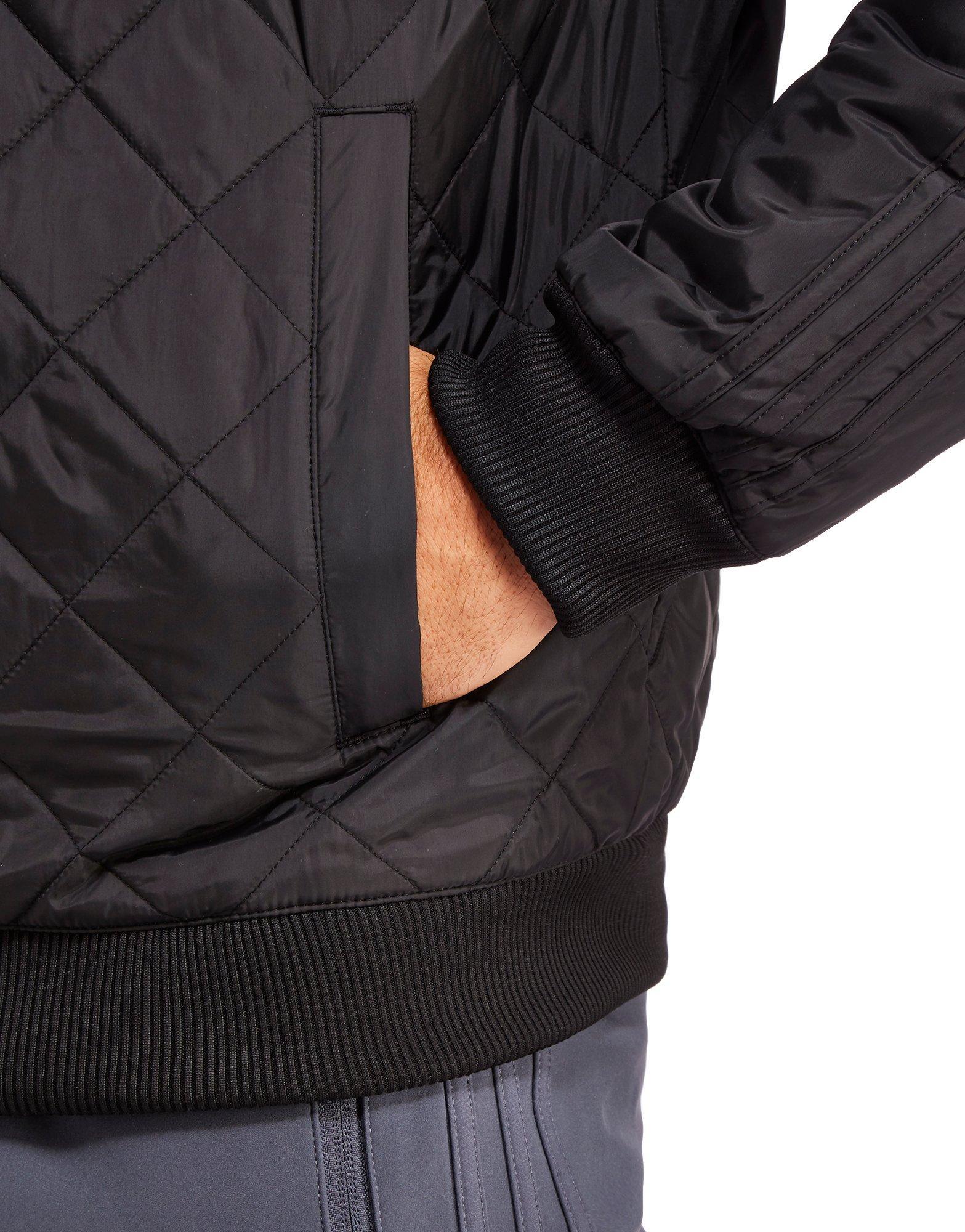 adidas Originals Synthetic Quilt Bomber Jacket in Black for Men - Lyst