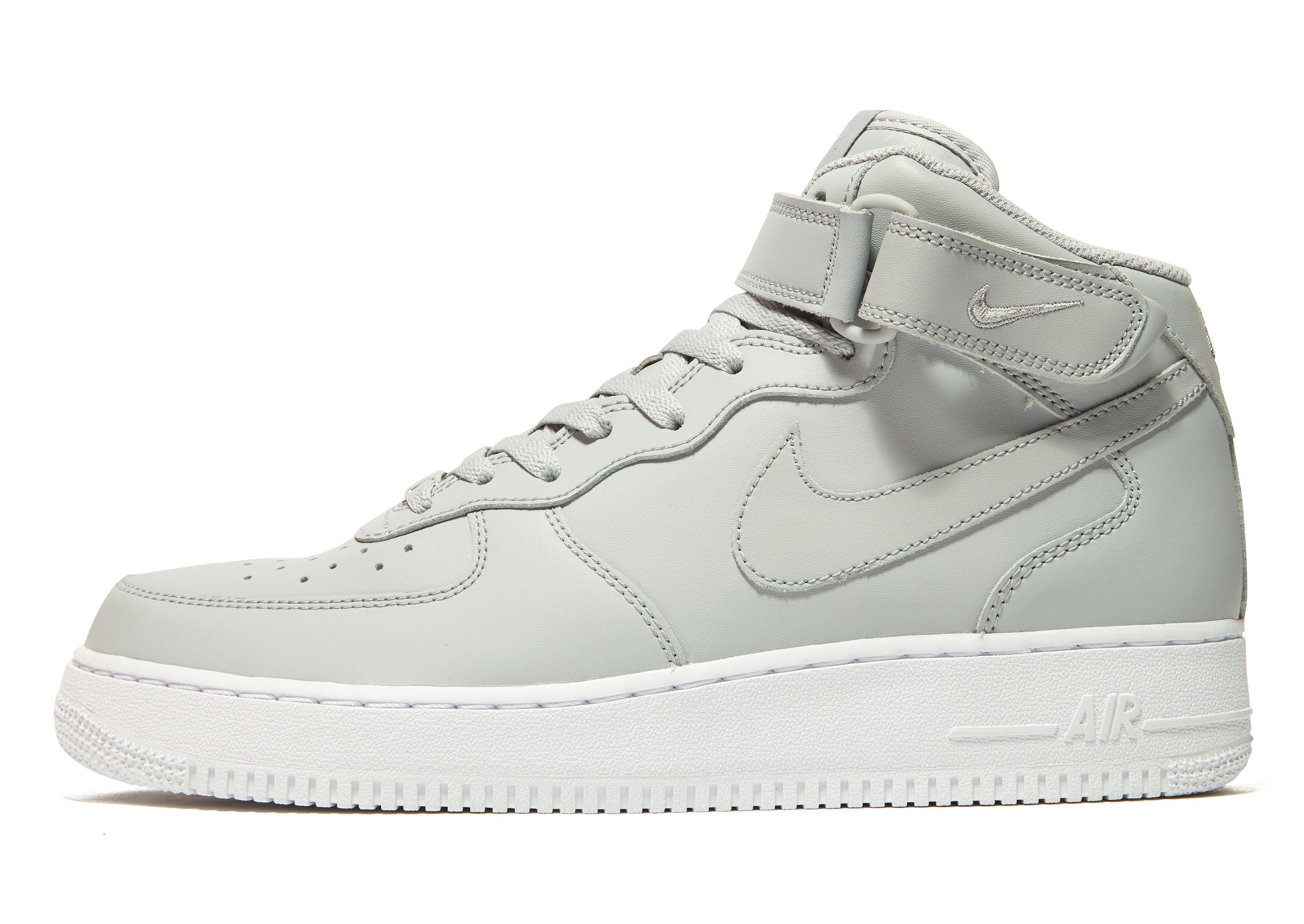 Nike Leather Af1 Mid W Gy/w Gy in White Grey (Grey) for Men - Lyst