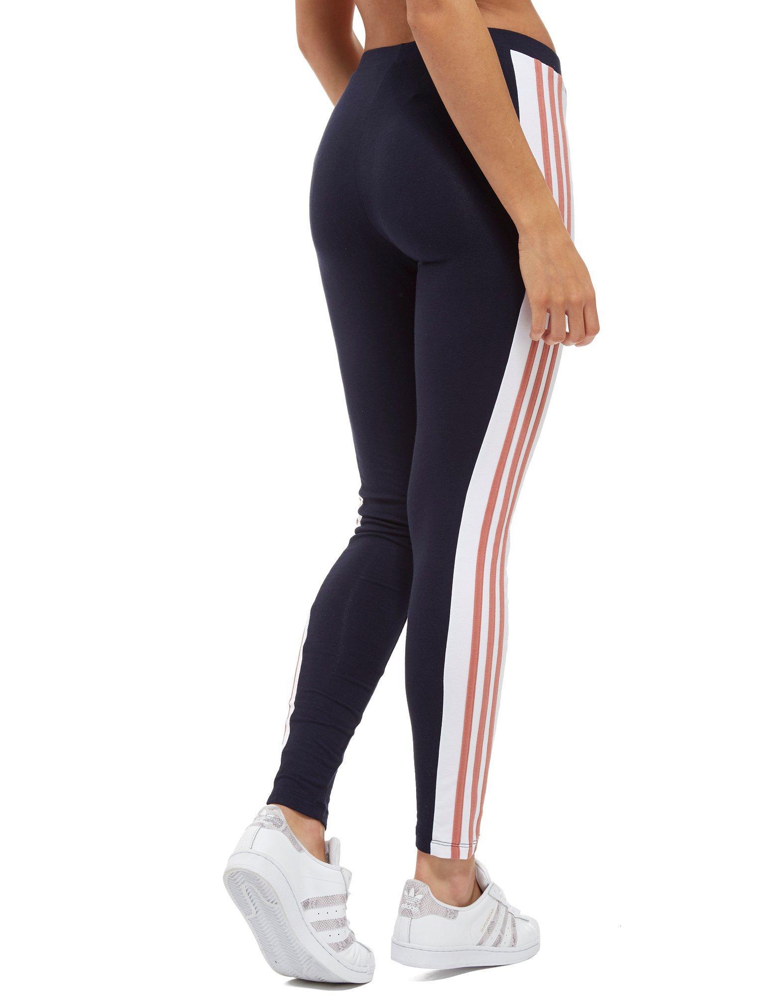 adidas navy 3 stripe leggings