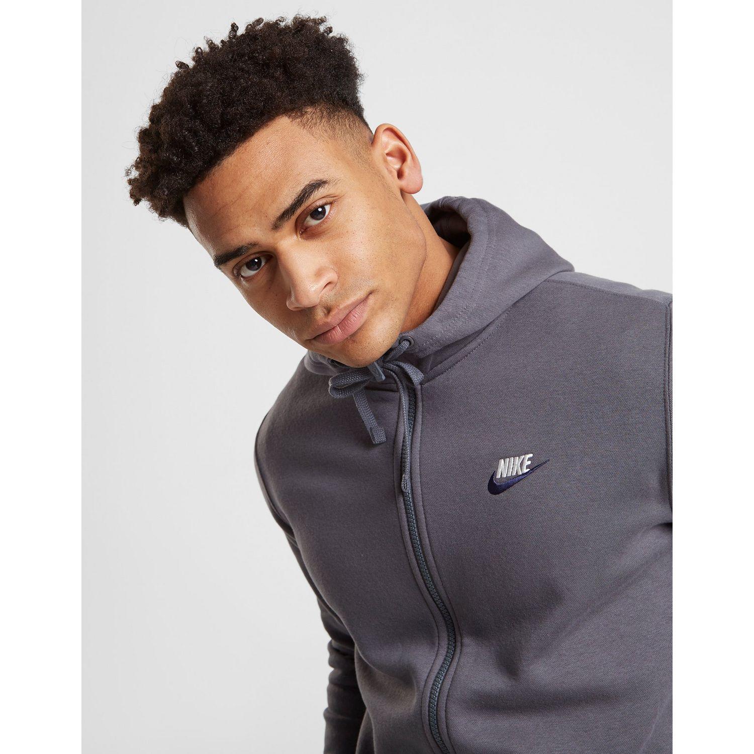 Nike Cotton Foundation Full Zip Hoodie in Grey (Grey) for Men - Lyst