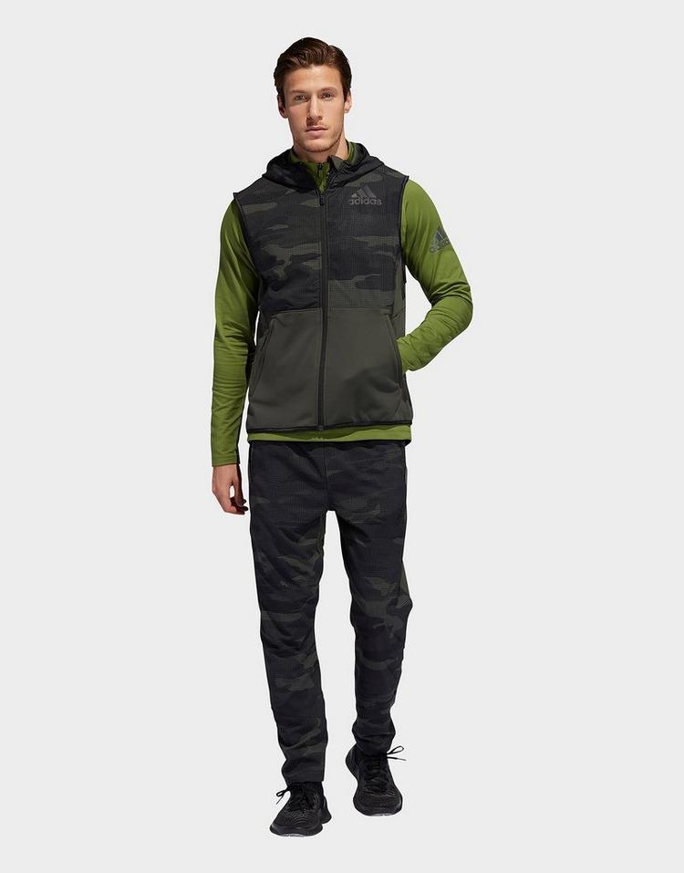 adidas Originals Synthetic Freelift Climaheat Camo Hoodie Vest in Green