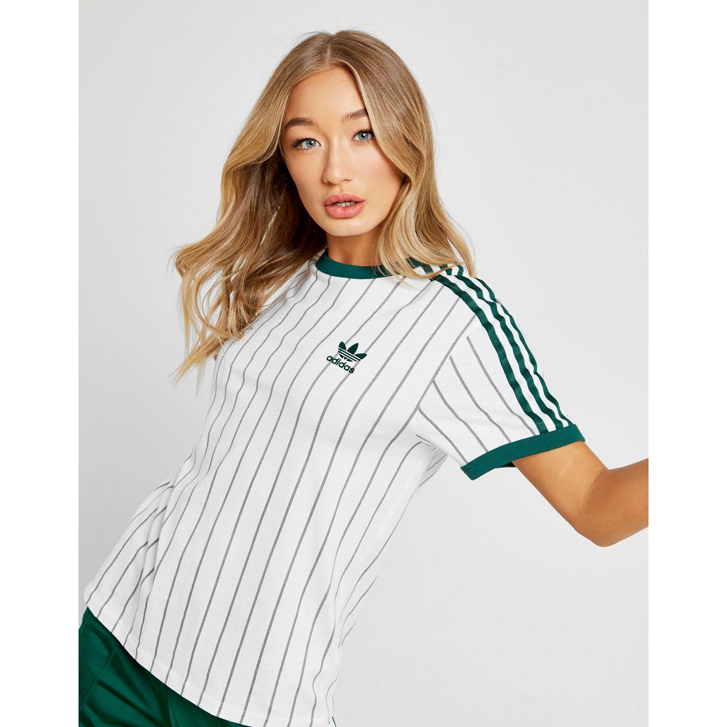 adidas originals baseball jersey in white stripe