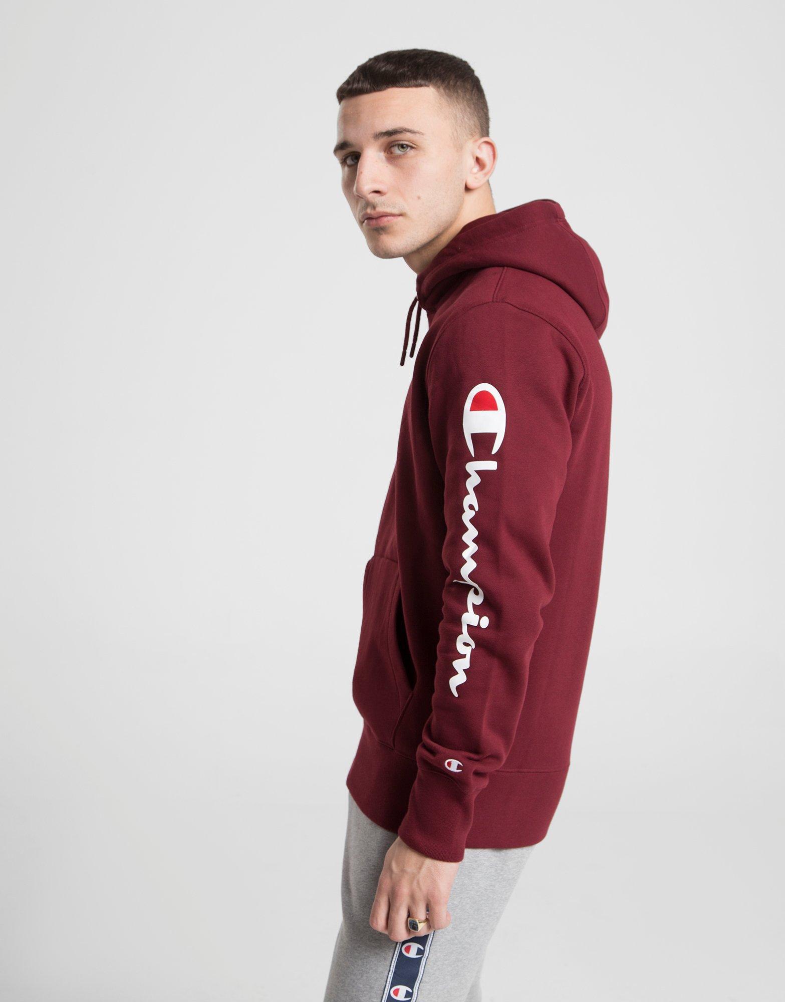 champion sleeve logo overhead hoodie