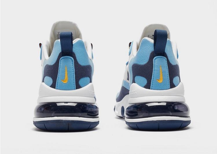 nike air max 270 react trainers in white & midnight navy