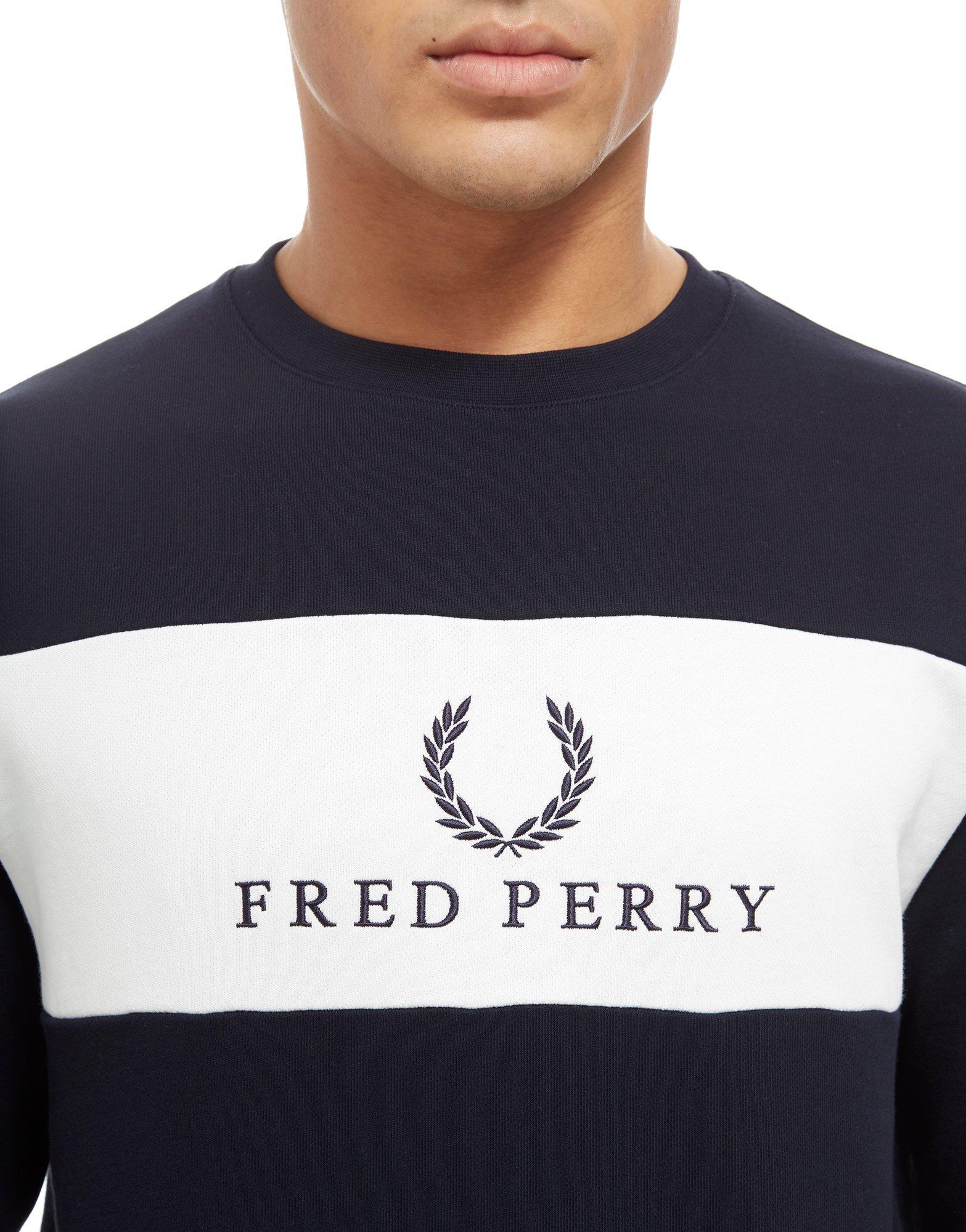 fred perry central panel crew sweatshirt