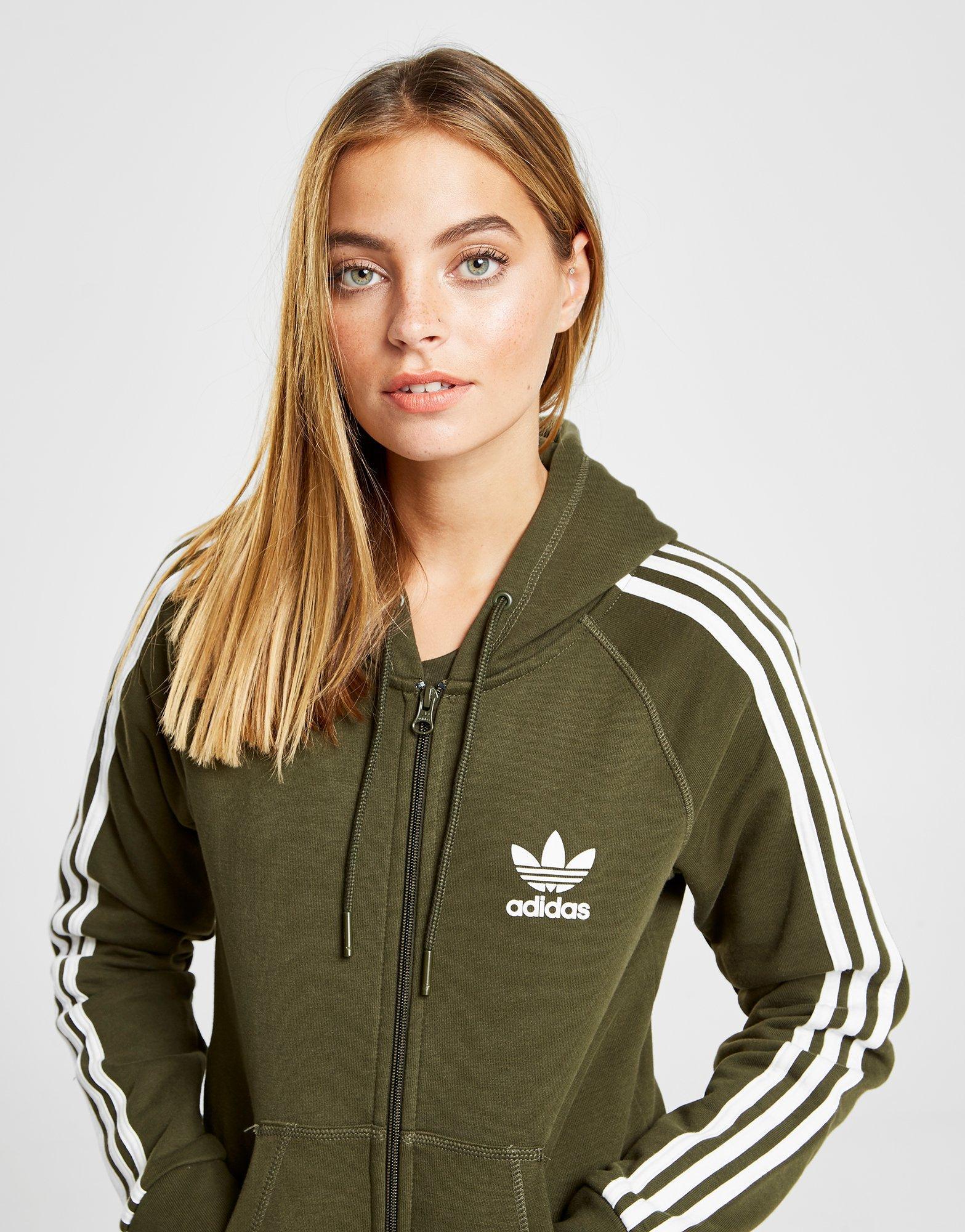 adidas khaki zip hoodie