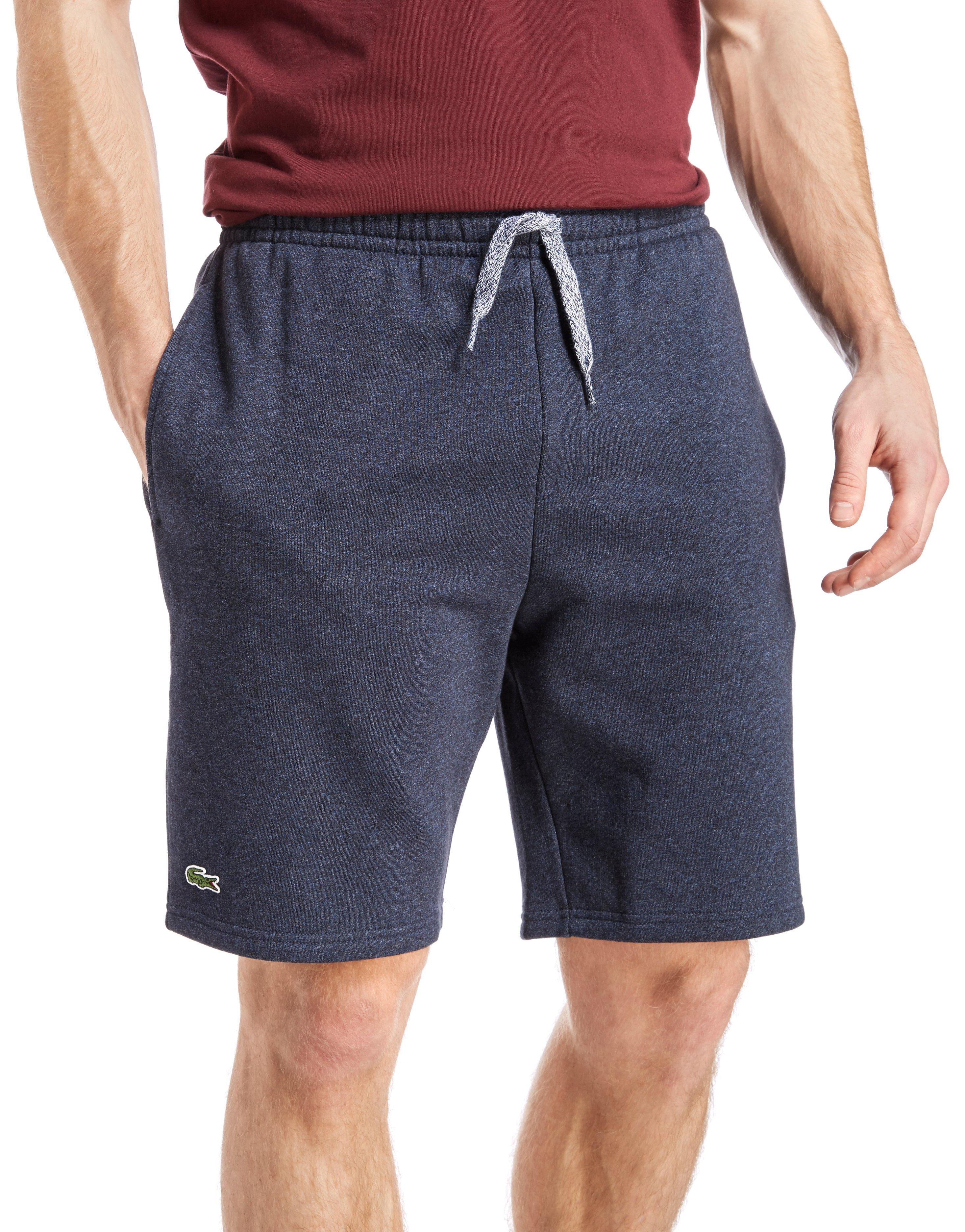 lacoste navy fleece shorts