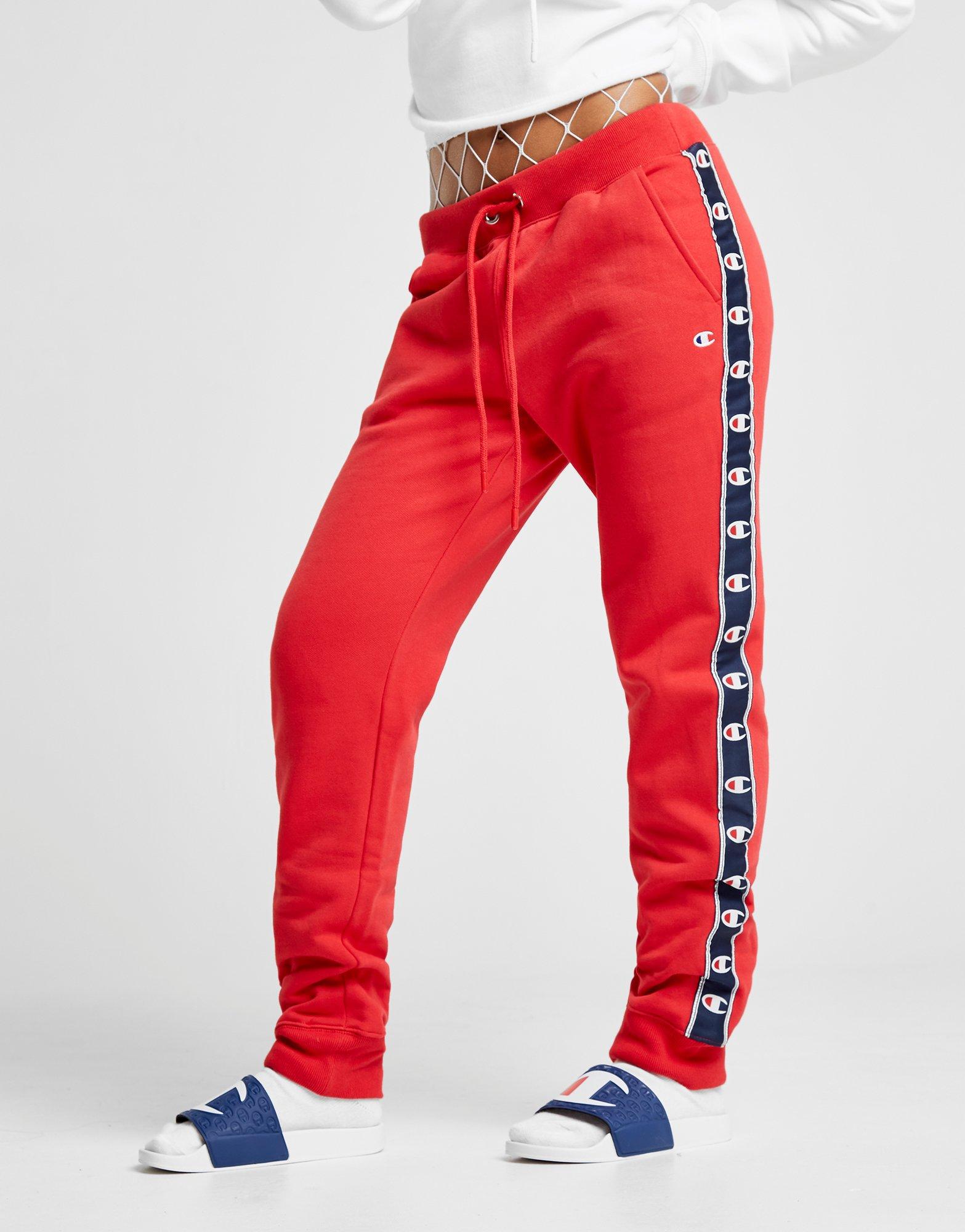 Champion Tape Fleece Pants in Red - Lyst