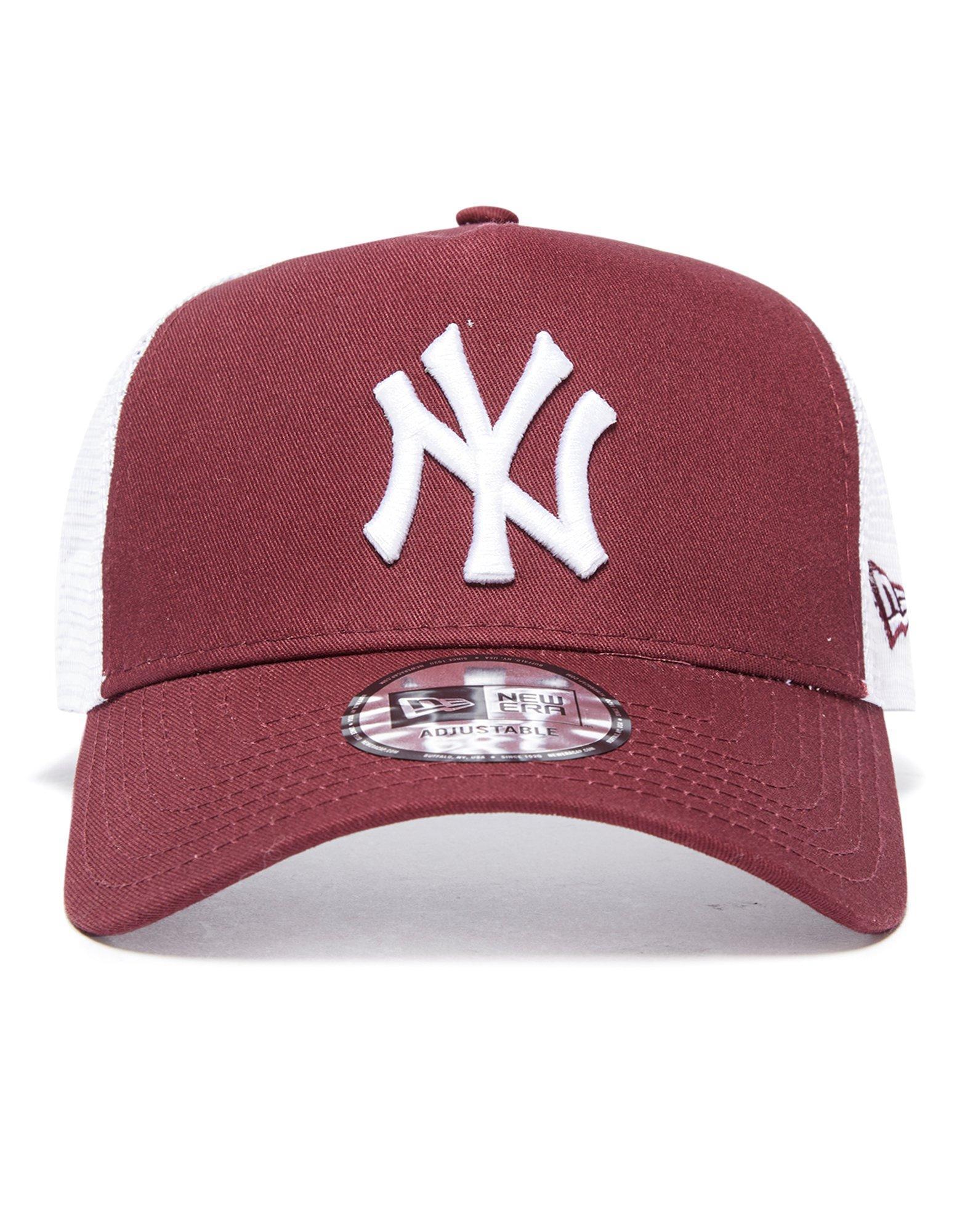 burgundy yankee cap