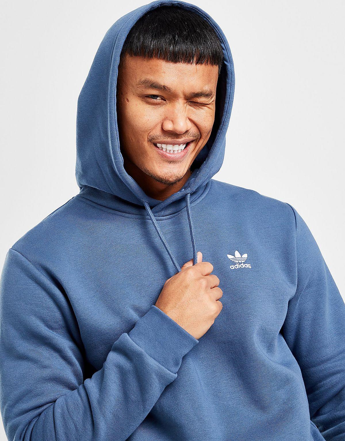 adidas Originals Trefoil Essential Fleece Hoodie in Blue for Men | Lyst UK