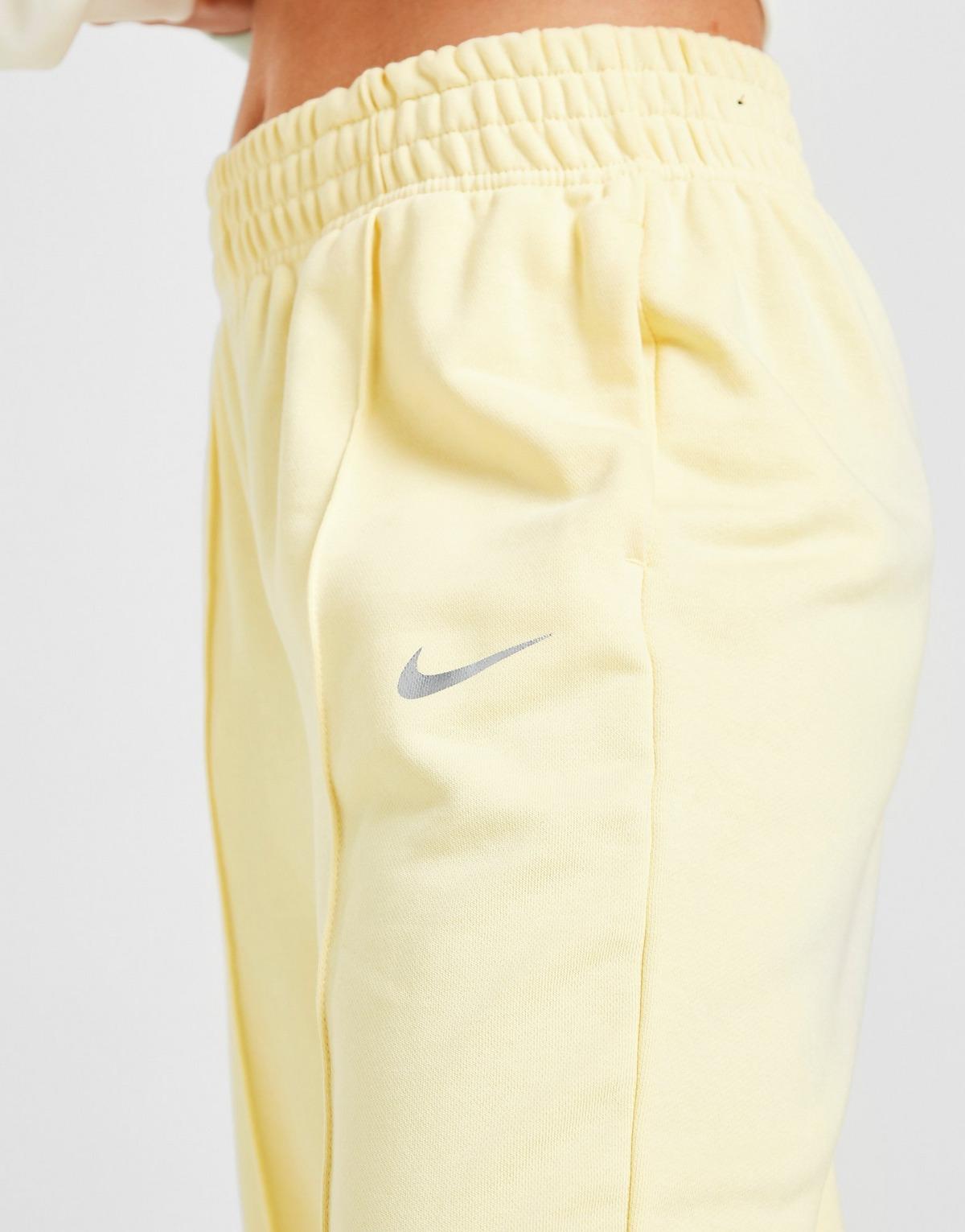 nike metallic swoosh colour block joggers in neutrals