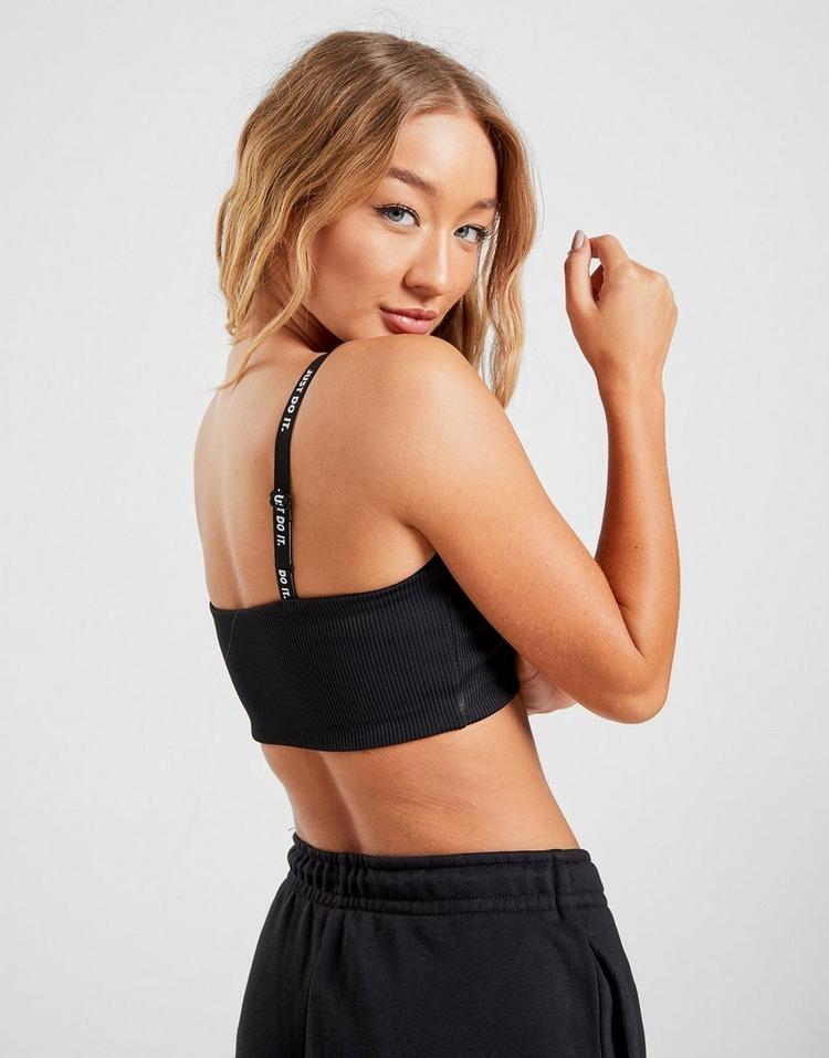 nike just do it square neck black bralette