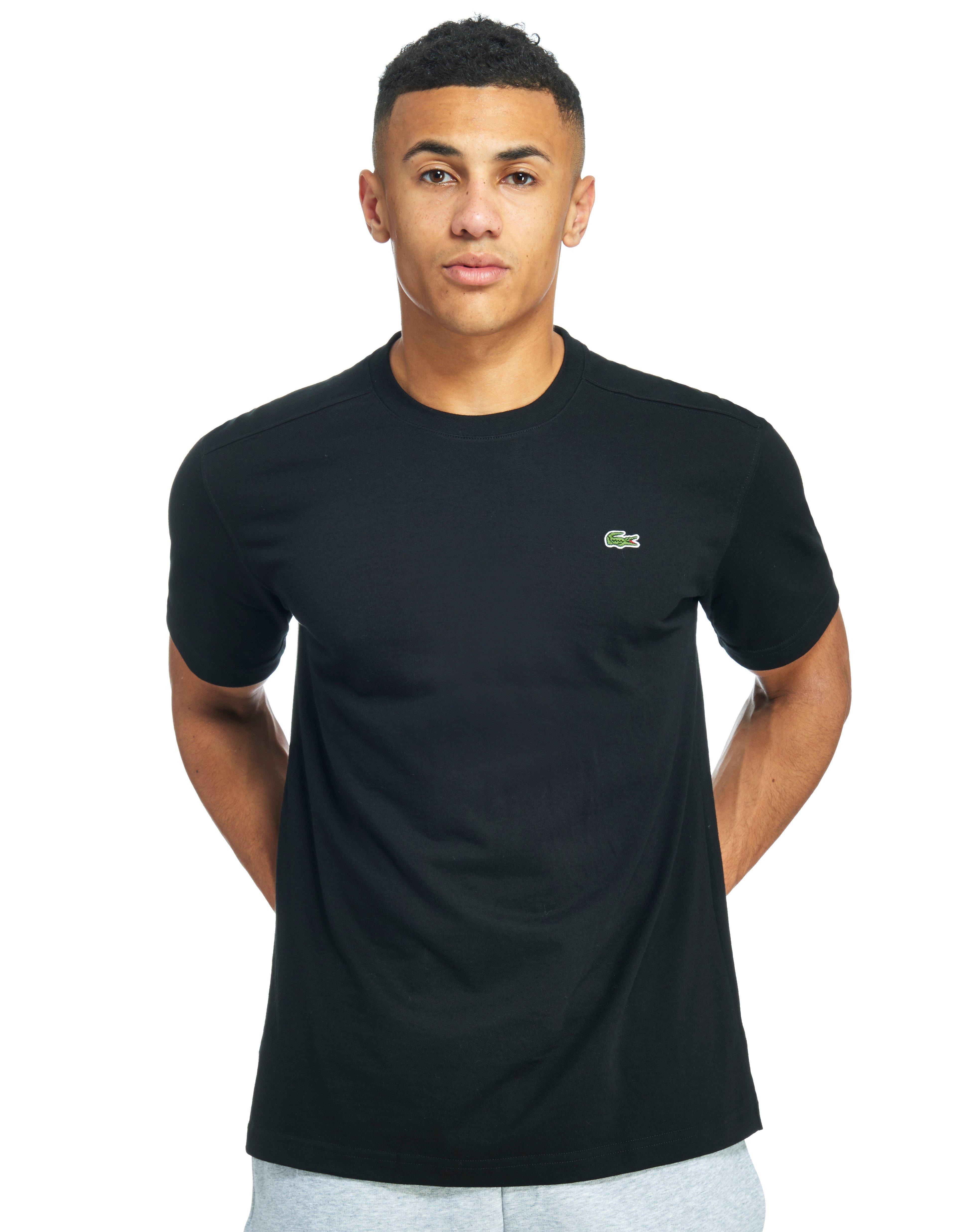 Lacoste Cotton Croc Logo Short Sleeve T-shirt in Black for Men - Lyst