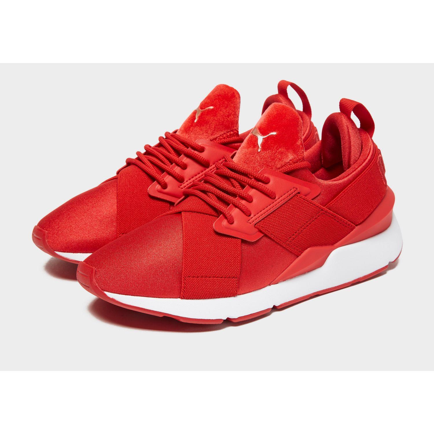 PUMA Muse Satin Ii in Red/White (Red) - Lyst