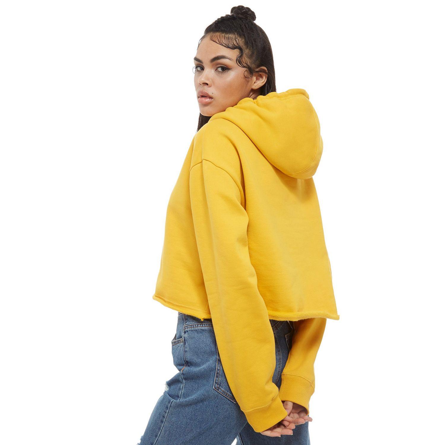 champion logo sleeve crop hoodie