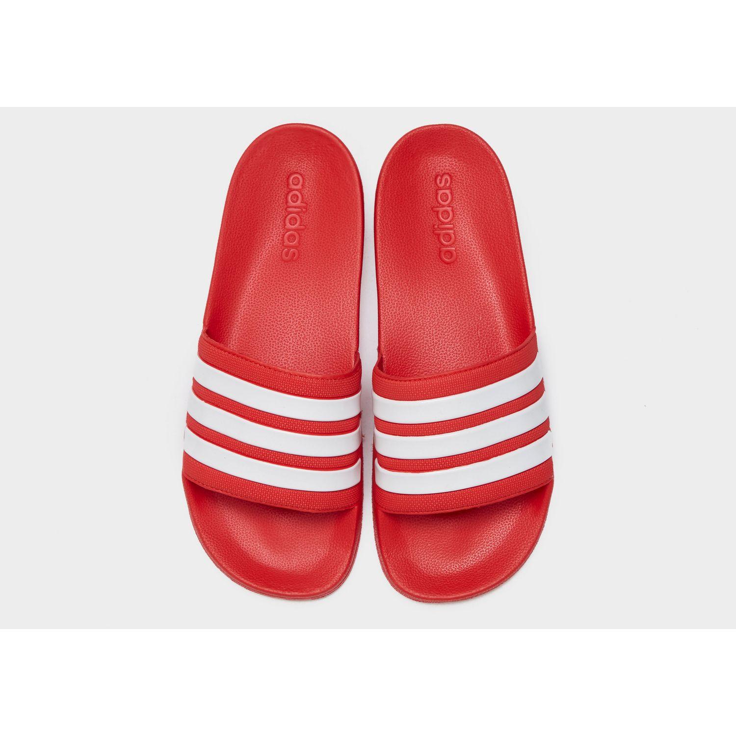 adidas cloudfoam slides red