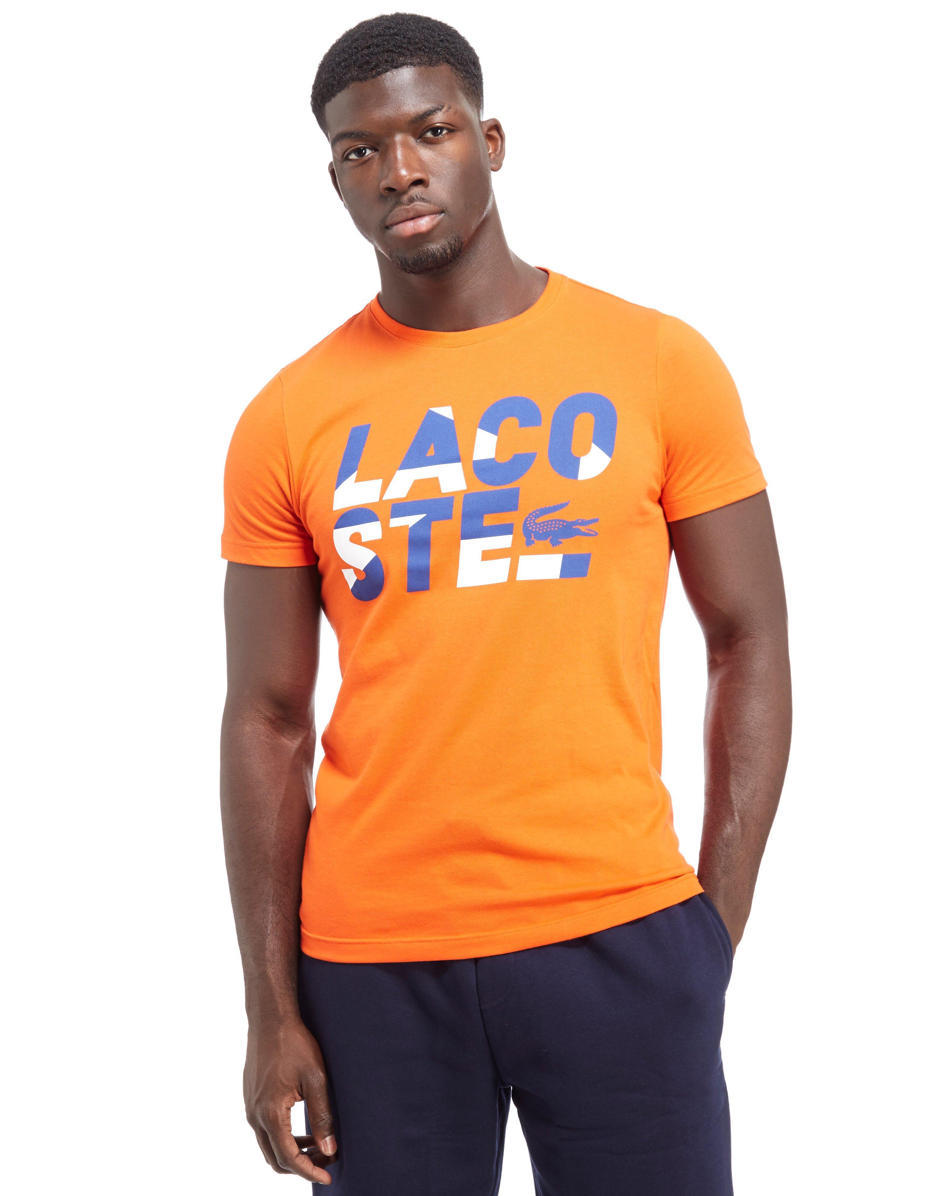 Lyst - Lacoste Sport Text T-shirt in Orange for Men