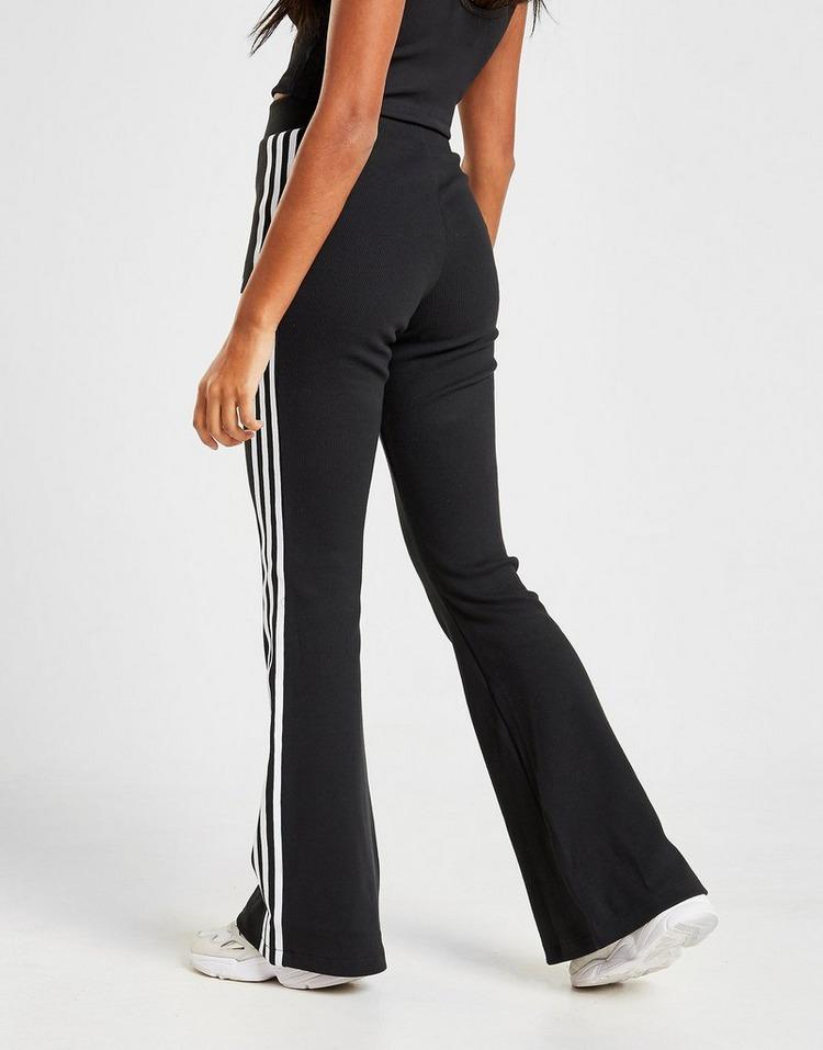 adidas Originals Cotton 3-stripes Flared Track Pants in Black/White (Black)  - Lyst