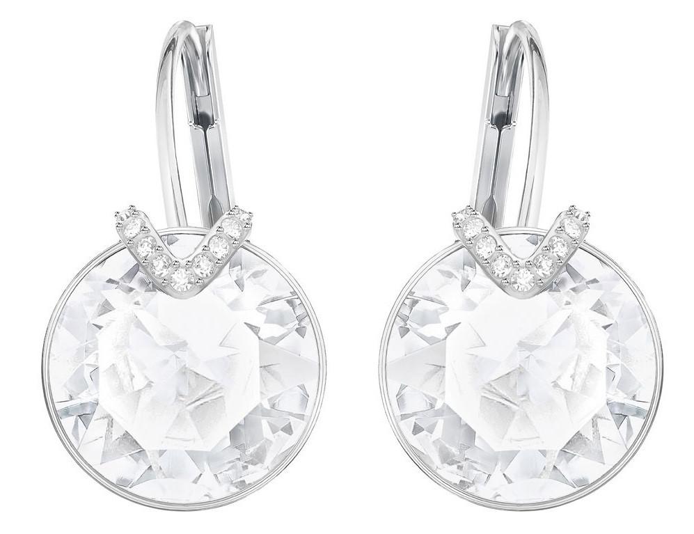Lyst Swarovski Bella V Pierced Earrings Large White Rhodium Swarovski Women S Bella V Pierced Earrings