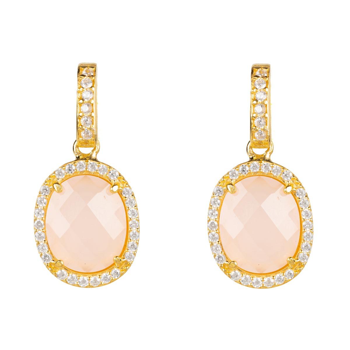 LÁTELITA London Beatrice Earrings Gold Rose Quartz in Pink - Lyst