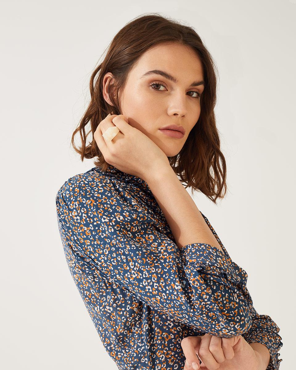 jigsaw leopard print ruffle dress