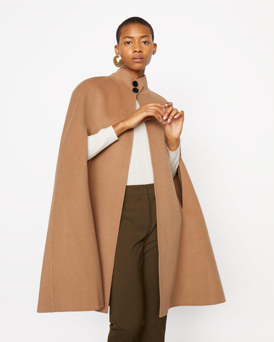 double face cape coat