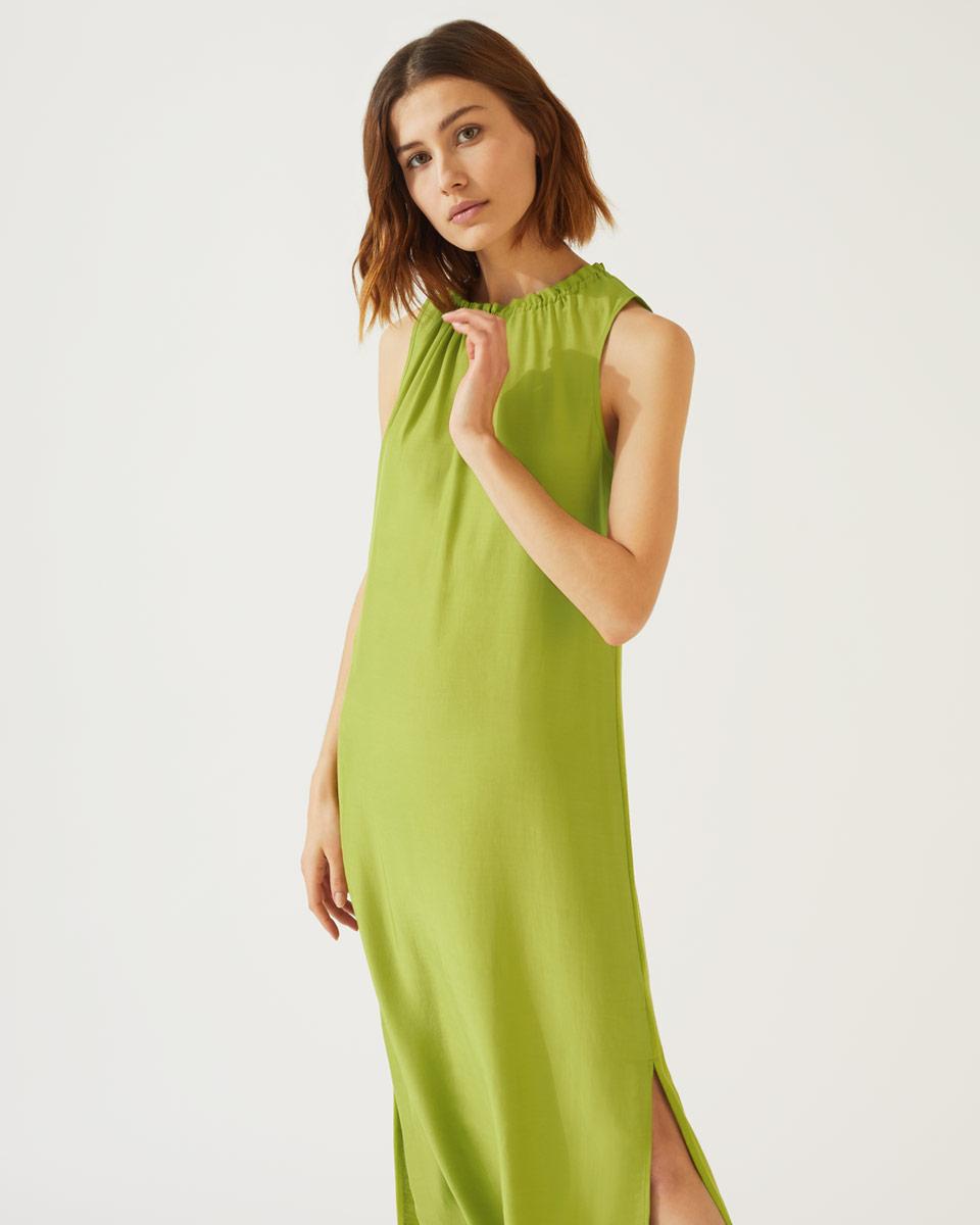 jigsaw lime leaf silk wrap dress