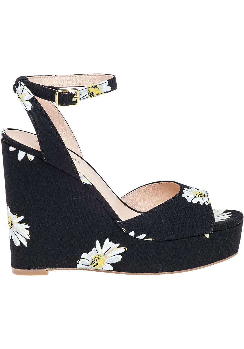 Kate Spade Dellie Black Daisy Wedge | Lyst