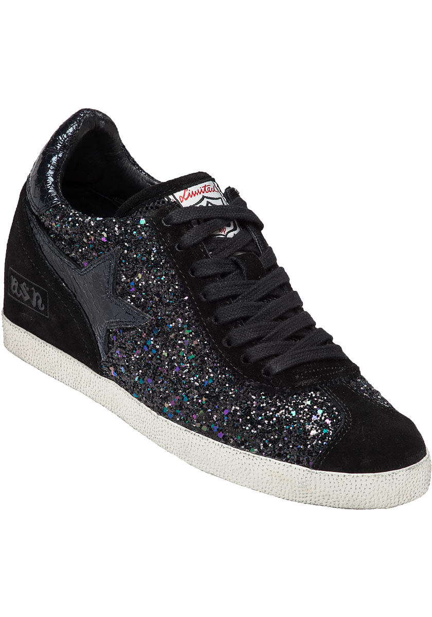 ash guepard black glitter embossed sneaker wedge in black lyst ash guepard black glitter embossed sneaker wedge in black lyst