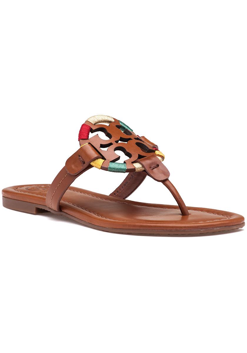 miller embroidered sandal leather