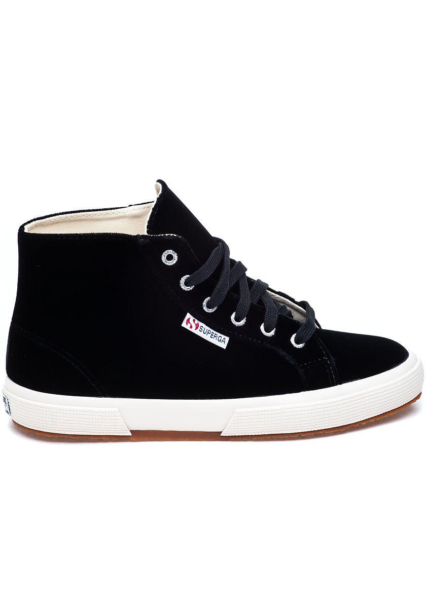 superga black velvet high tops