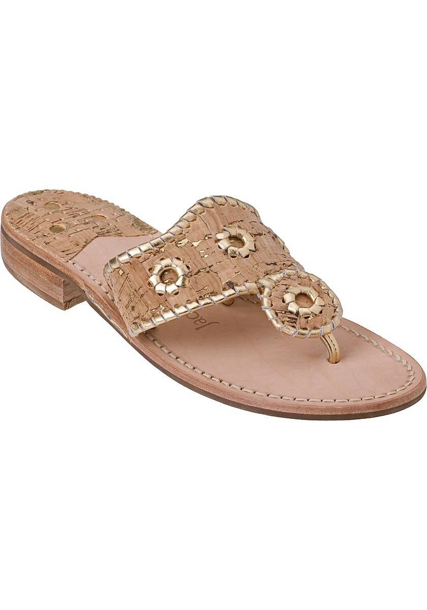 Jack Rogers Leather Nappa Valley Thong Sandal Gold/cork Lyst