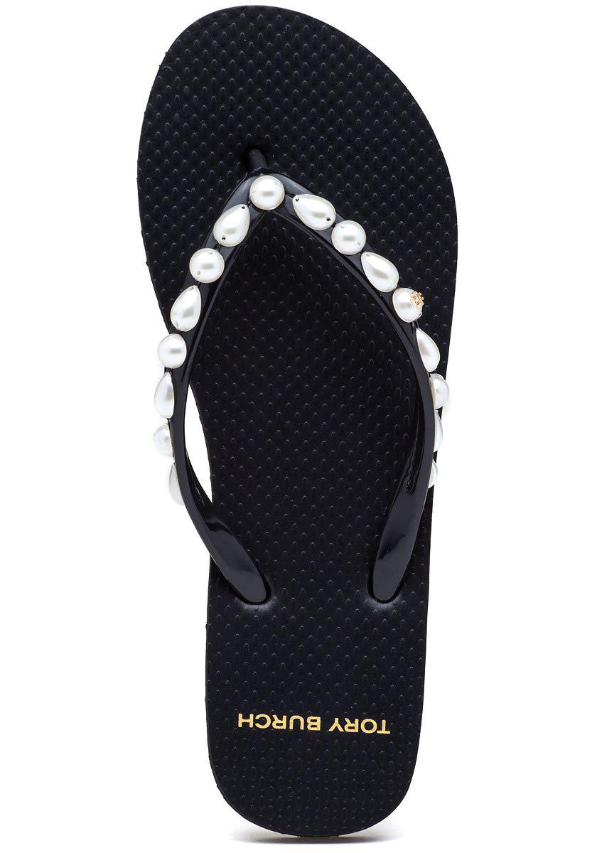 tory burch pearl flip flops