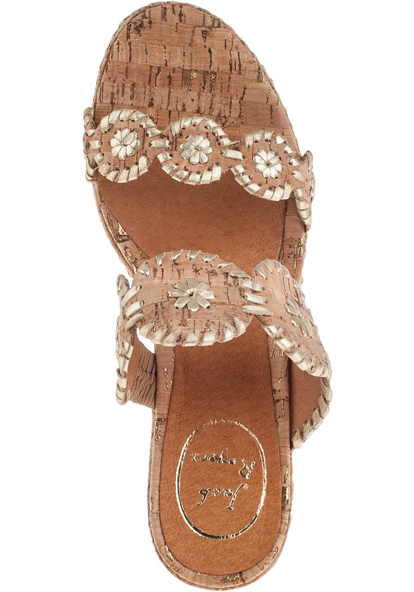 Jack Rogers Leather Leigh Wedge Sandal Natural Cork Lyst