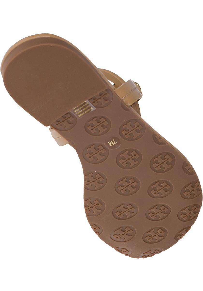 Tory burch tan miller patent sandals 