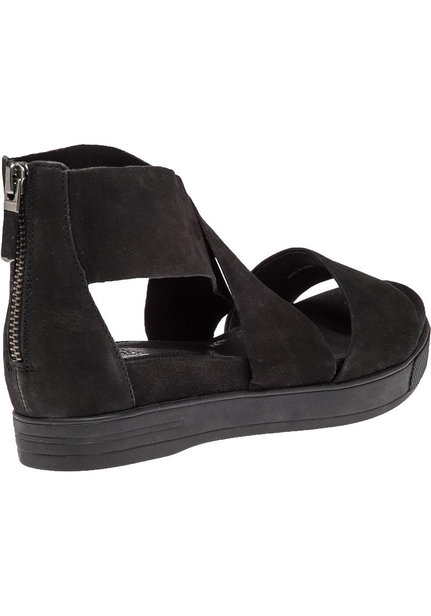 Eileen Fisher Sport Black Nubuck Platform Sandals | Lyst