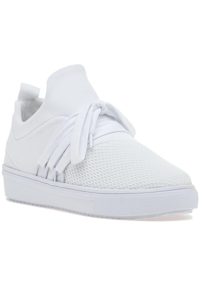 Steve Madden Rubber Lancer Sneaker White Fabric in Black | Lyst