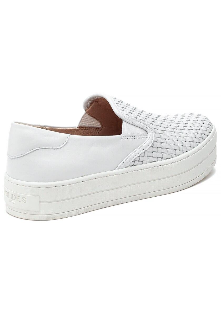 j slides white sneakers