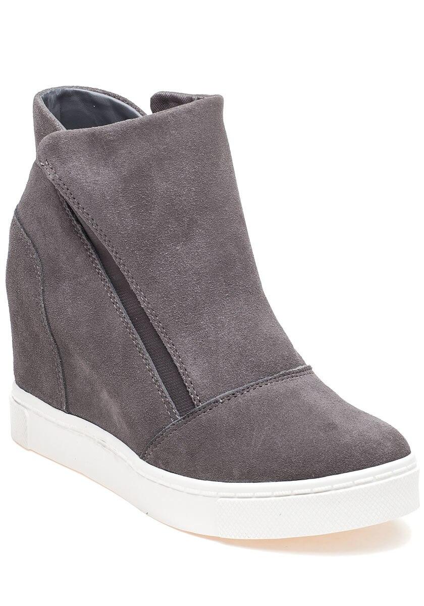steve madden gray wedge sneaker