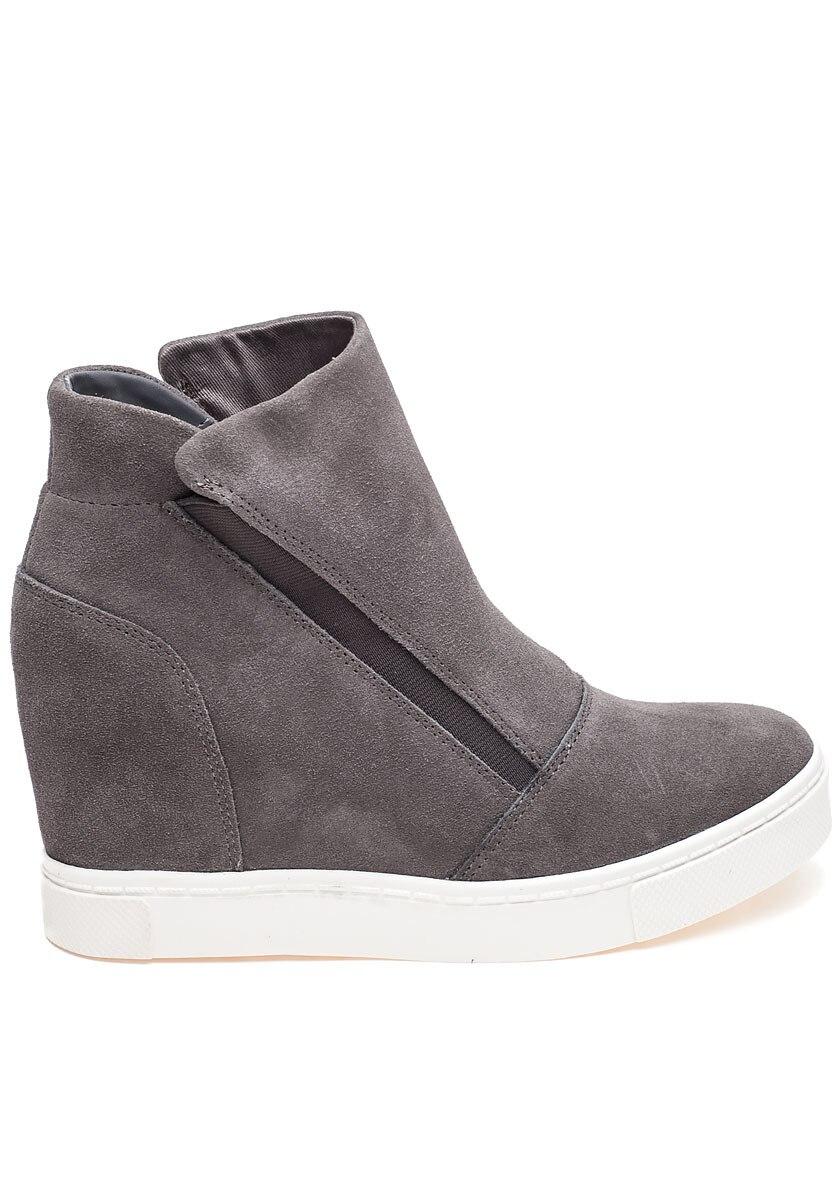 steve madden gray wedge sneaker