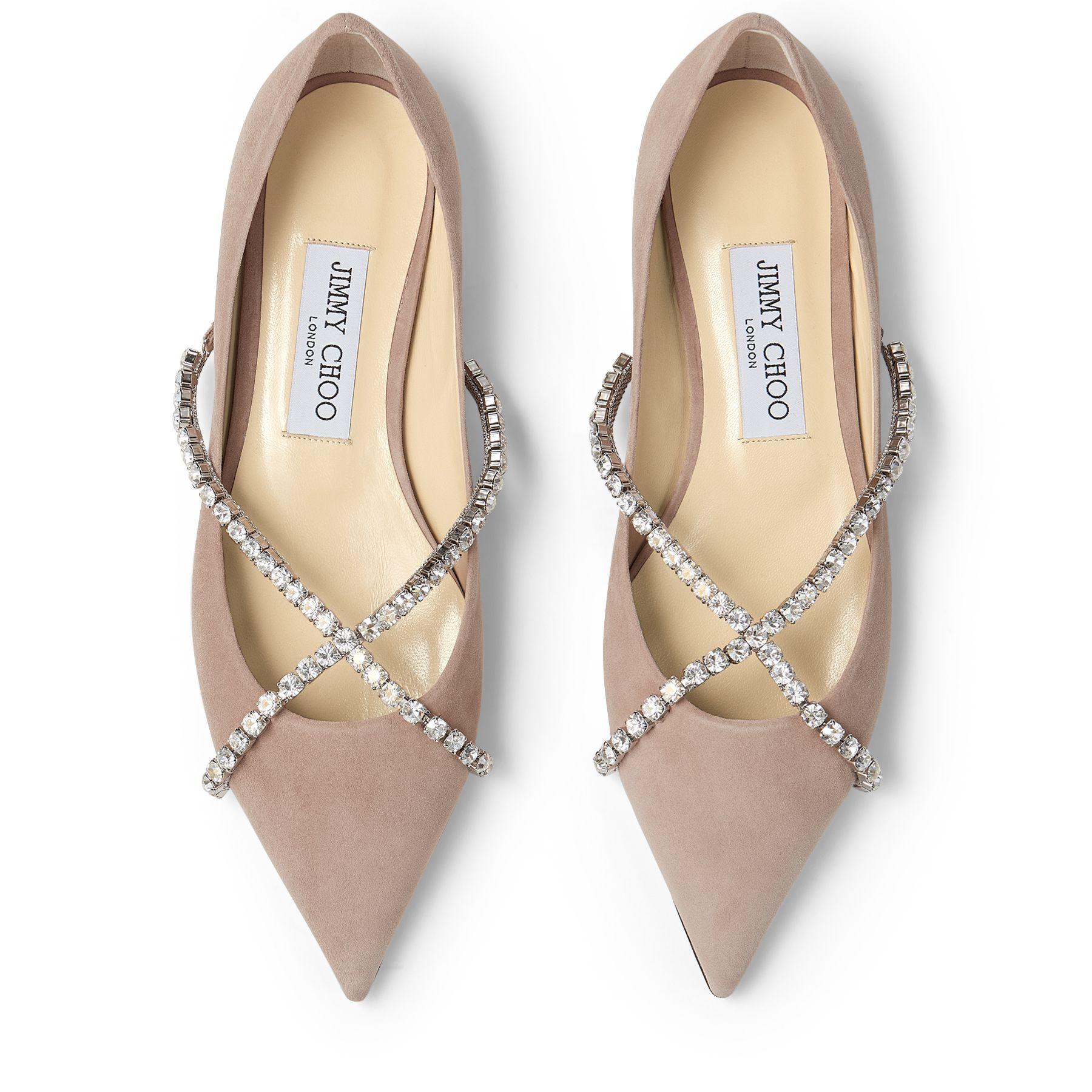 Jimmy Choo Genevi Flat in Natural | Lyst
