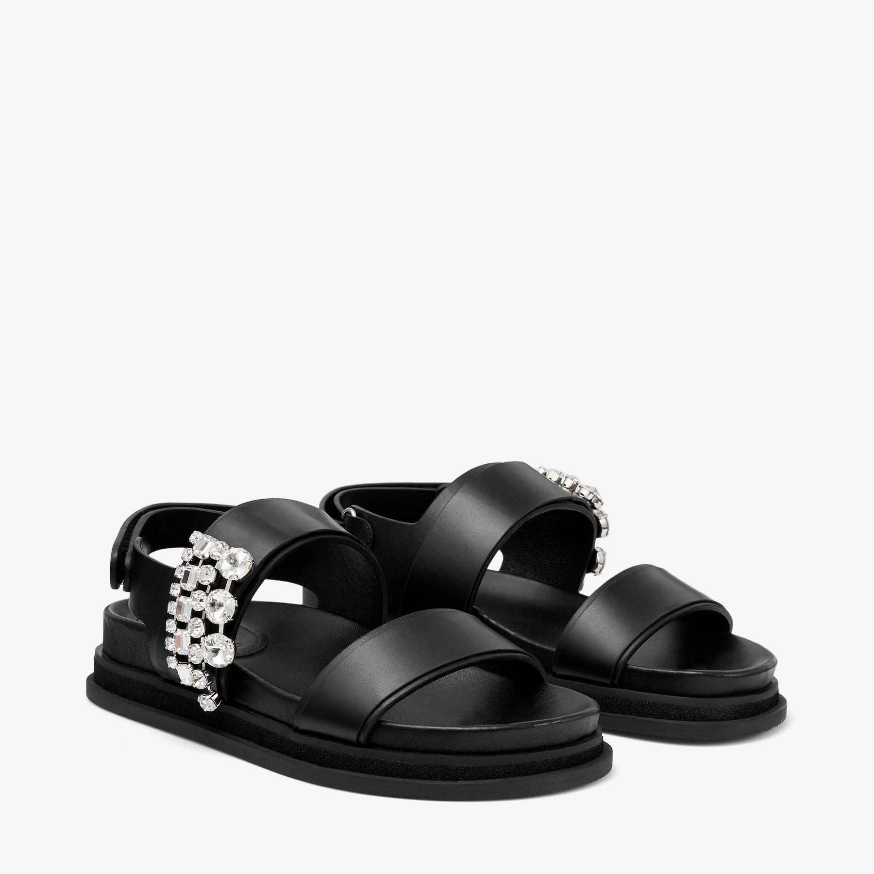Jimmy Choo Verity Leather Sandals in Black | Lyst
