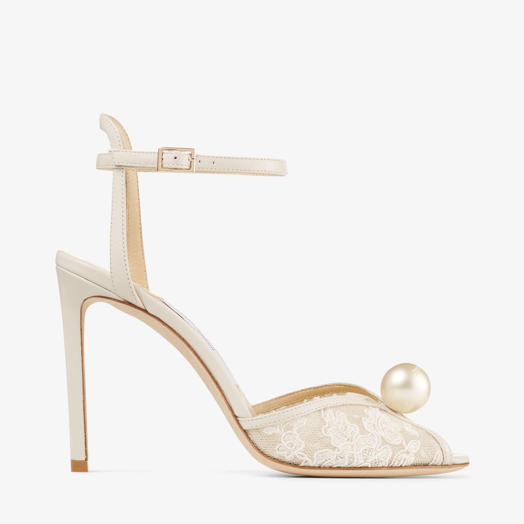 Jimmy Choo Lace Sacora 100 in White | Lyst